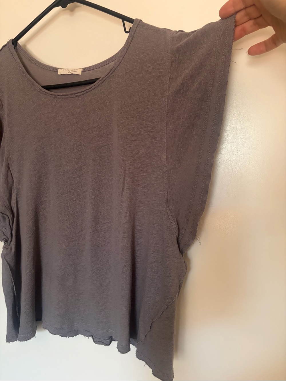 lovestitch Raw-Edge Sleeveless Crewneck Tank in Charcoal Gray - Picture 5 of 6